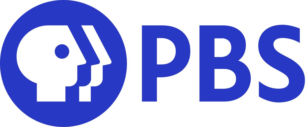 The official PBS logo, which features a blue and white design with three stylized faces in profile.