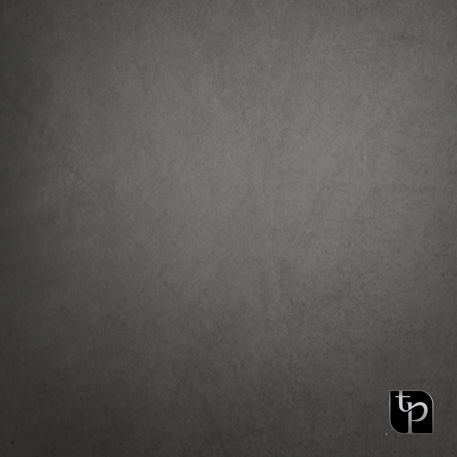 Dark gray photographic backdrop with subtle texture, featuring The Phototique logo in the bottom right corner, ideal for enhancing photo shoot settings.