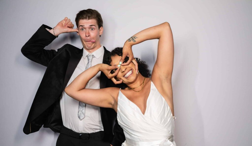 Newspaper experience photo booth with custom front-page design