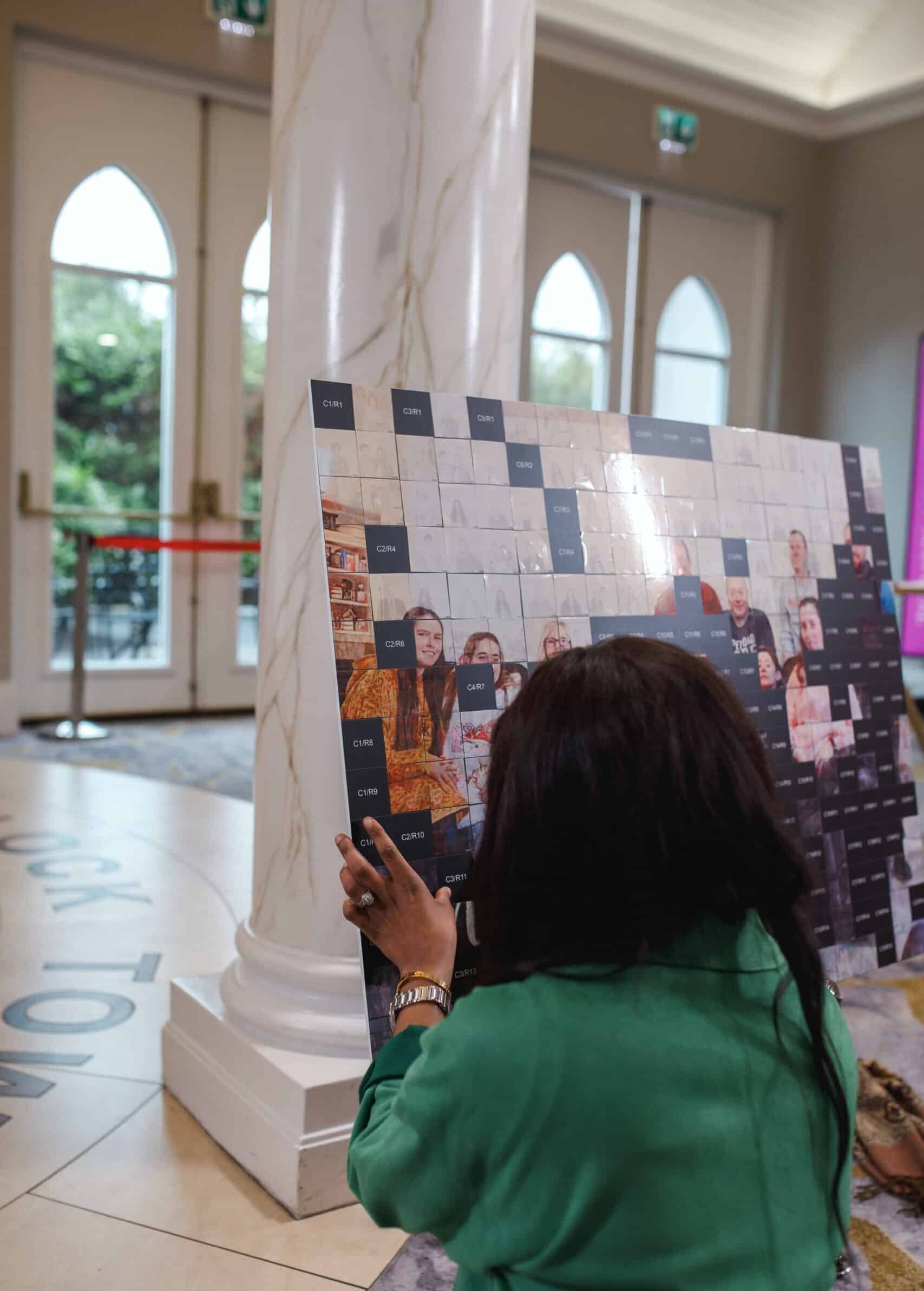 Digital mosaic photo booth activation at event