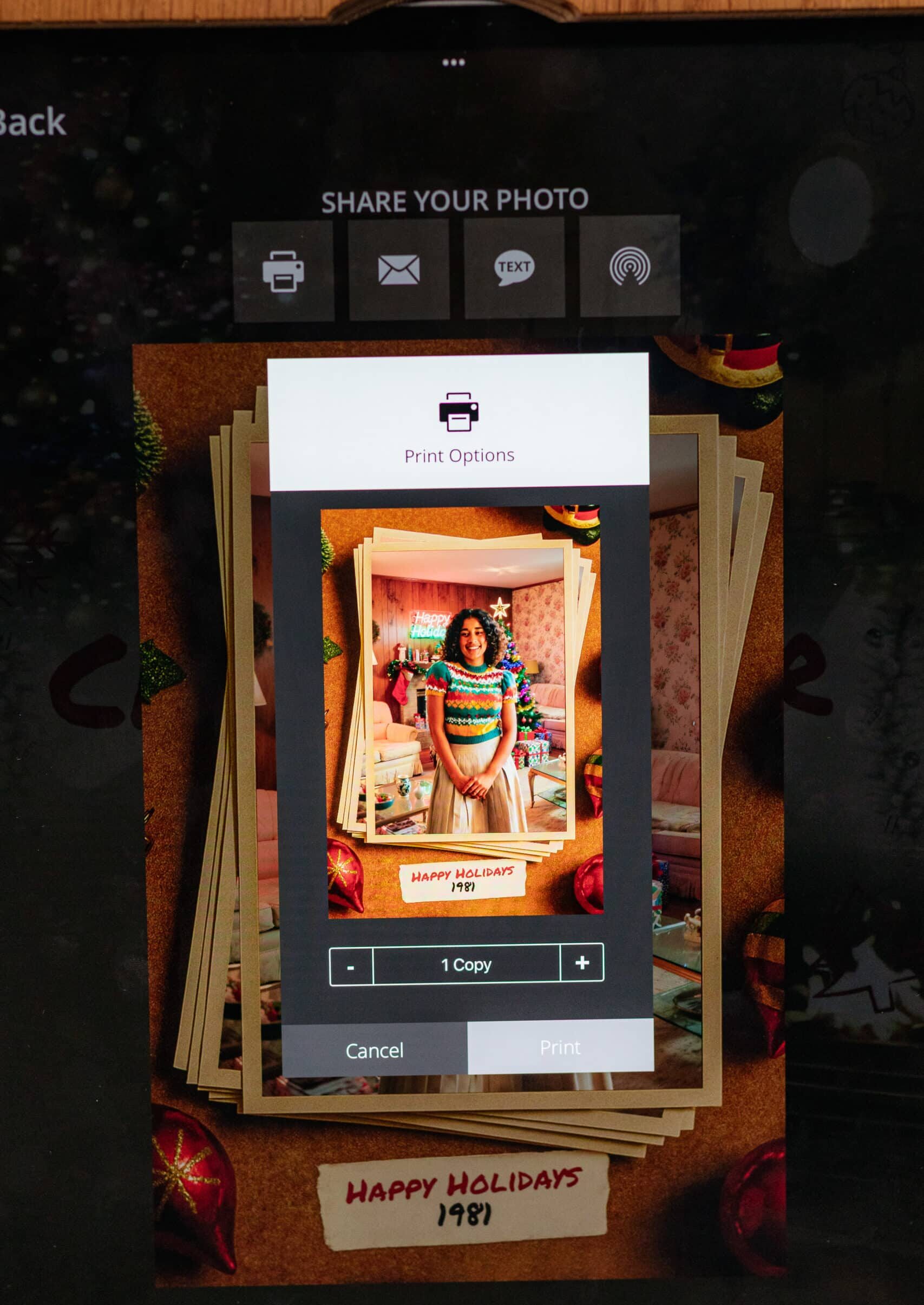 Close-up of AI Nostalgic photo booth output