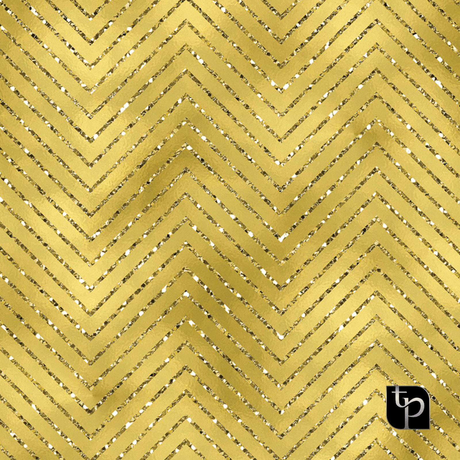 Gold chevron patterned backdrop with metallic accents, ideal for enhancing photography settings, featuring The Phototique logo in the corner.