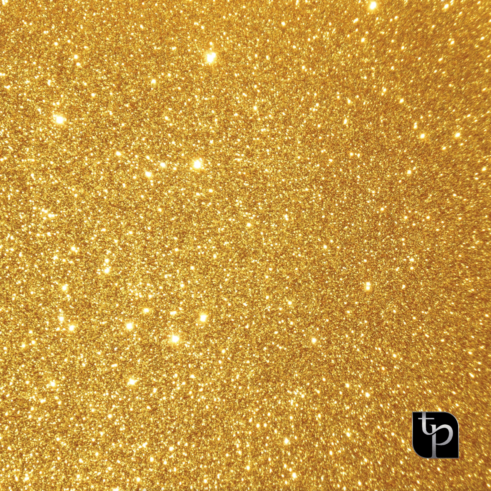 Gold glitter backdrop with sparkling texture, ideal for enhancing photography settings, featuring The Phototique logo.
