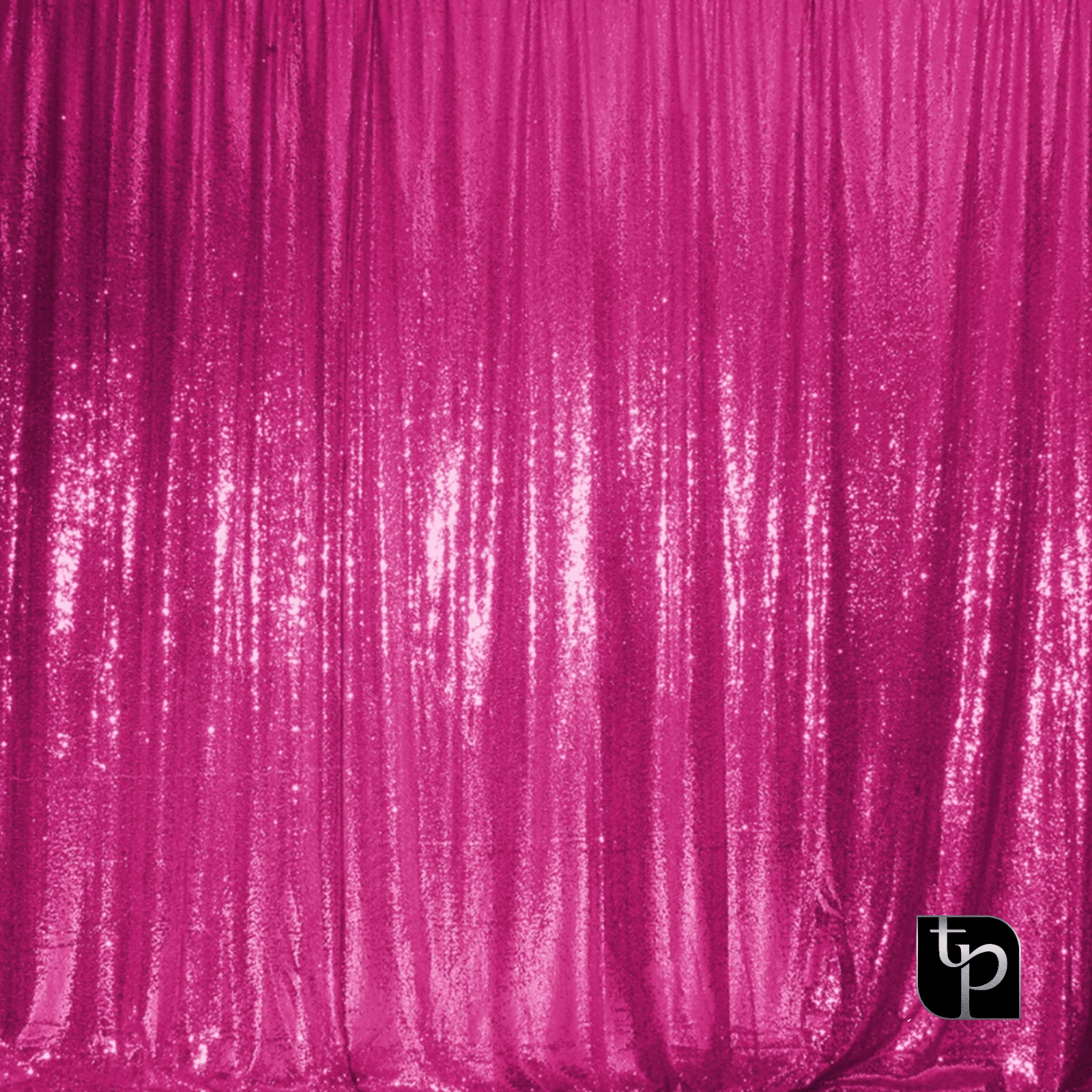 Pink sequin backdrop from The Phototique, ideal for enhancing photography settings with vibrant color and texture.