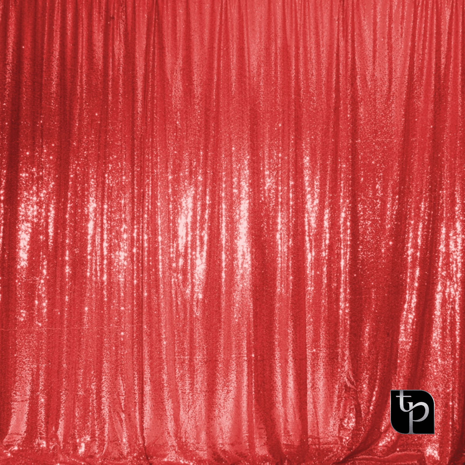 Red sequin backdrop with shimmering texture, ideal for enhancing photography settings, featured by The Phototique.