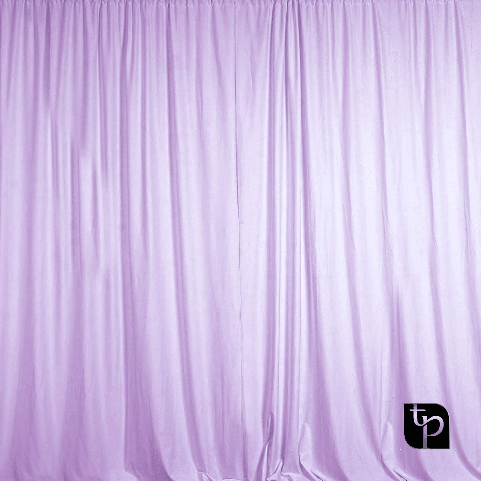 Lavender photographic backdrop featuring soft, flowing fabric, ideal for enhancing visual appeal in photo shoots, with The Phototique logo in the bottom right corner.