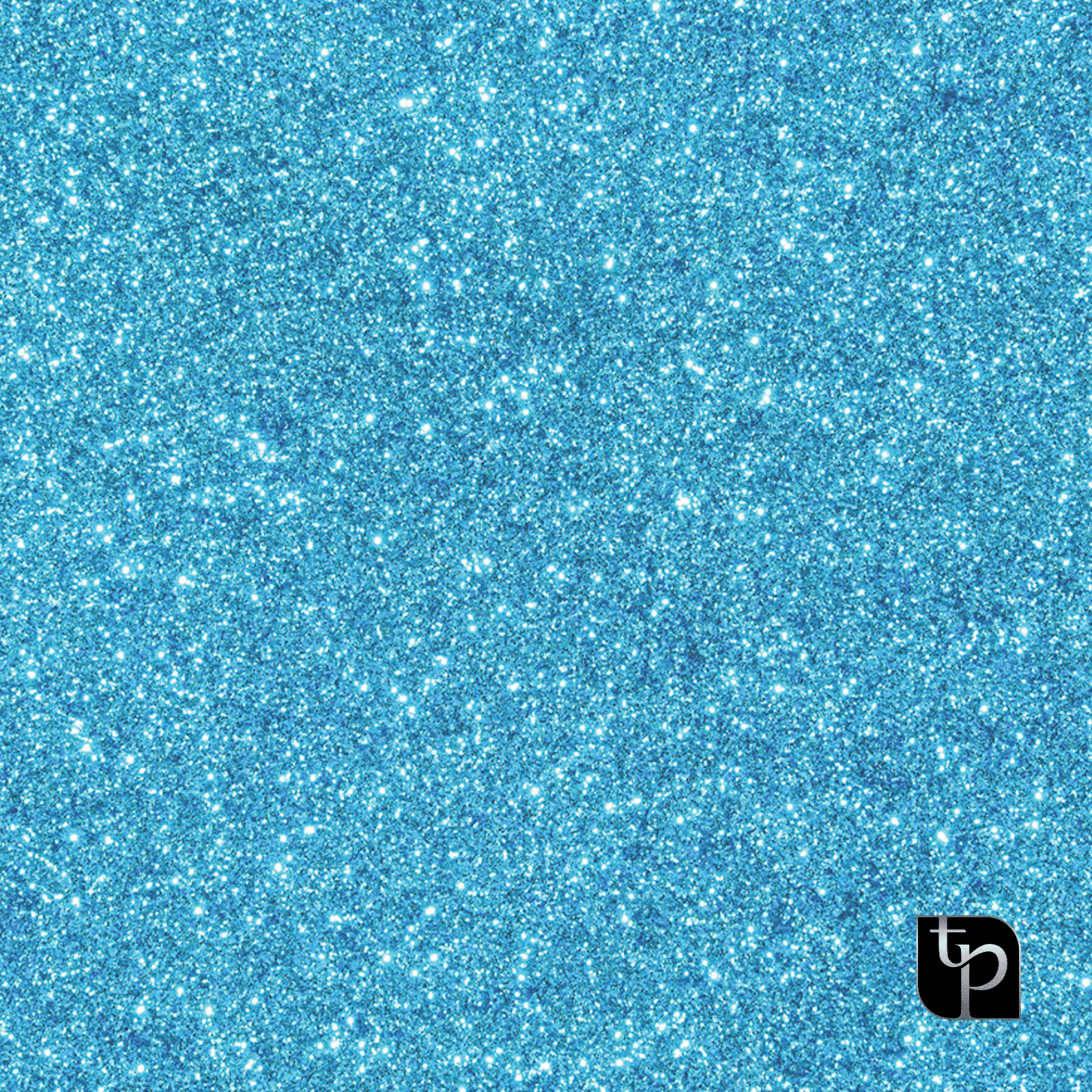 Blue glitter backdrop with sparkling texture, ideal for enhancing photography settings, featuring branding from The Phototique.