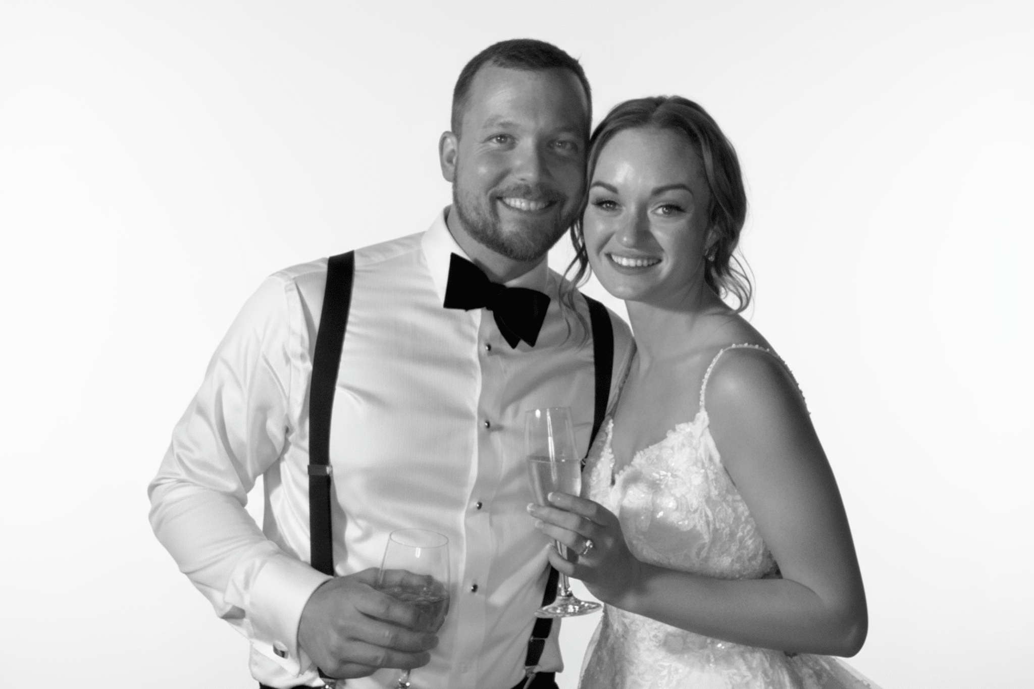 bride and groom in the photo booth in washington dc