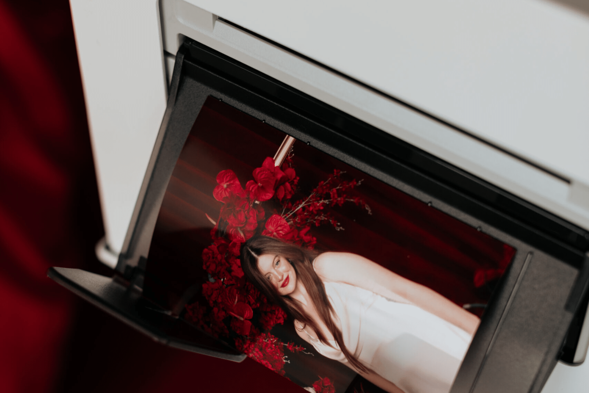 portrait studio print comes out of photo booth printer washington dc