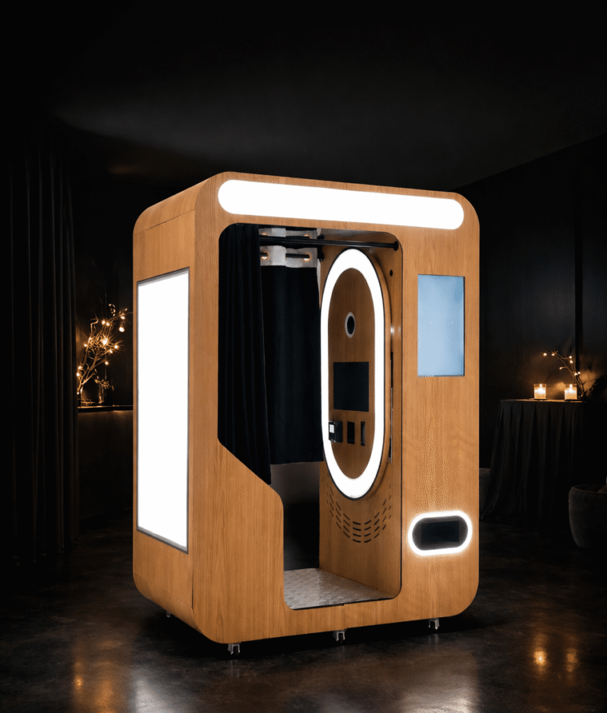 The Phototique Suite -- an elegant enclosed photo booth styled for a luxury Washington DC wedding reception