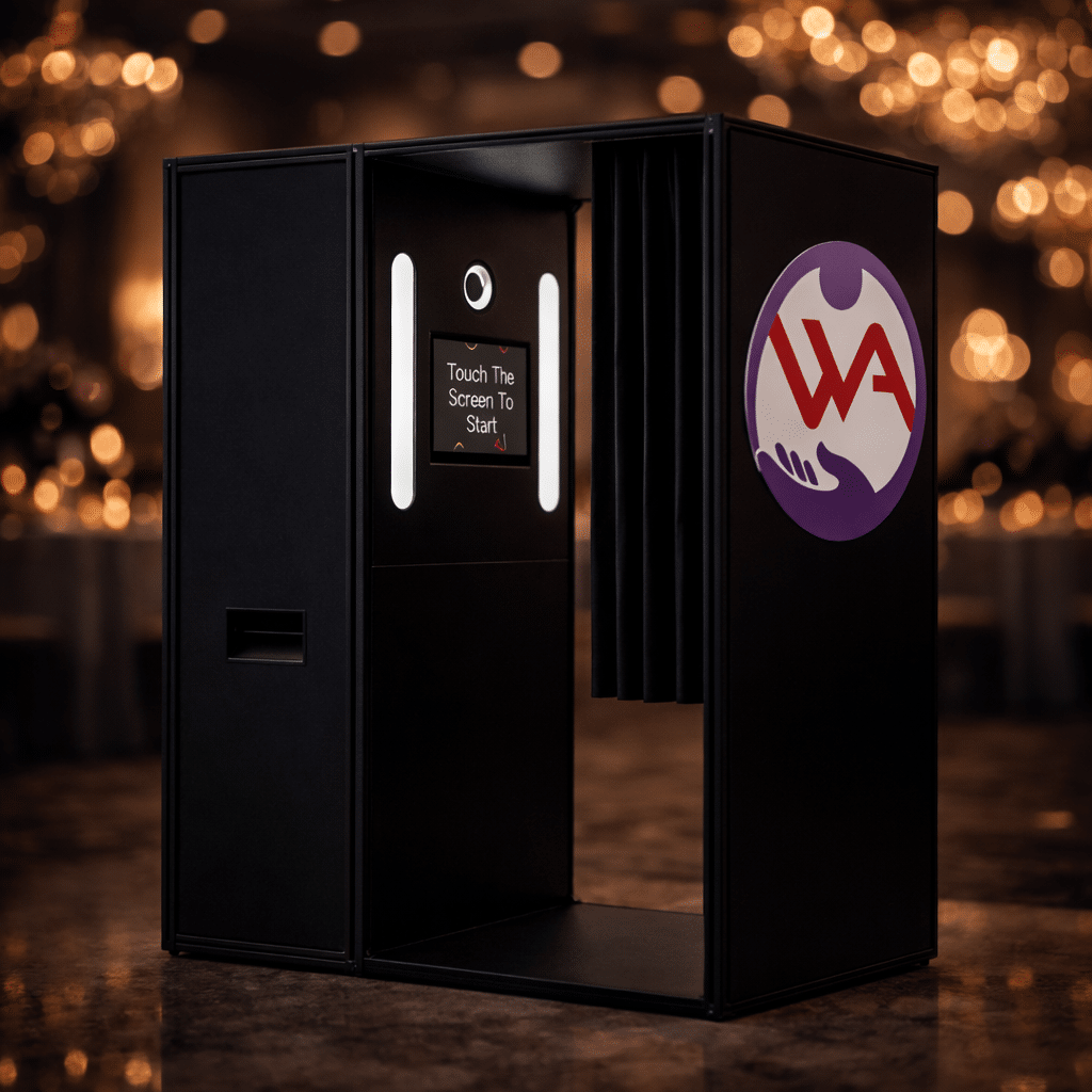 Enclosed photo booth Washington DC with branding