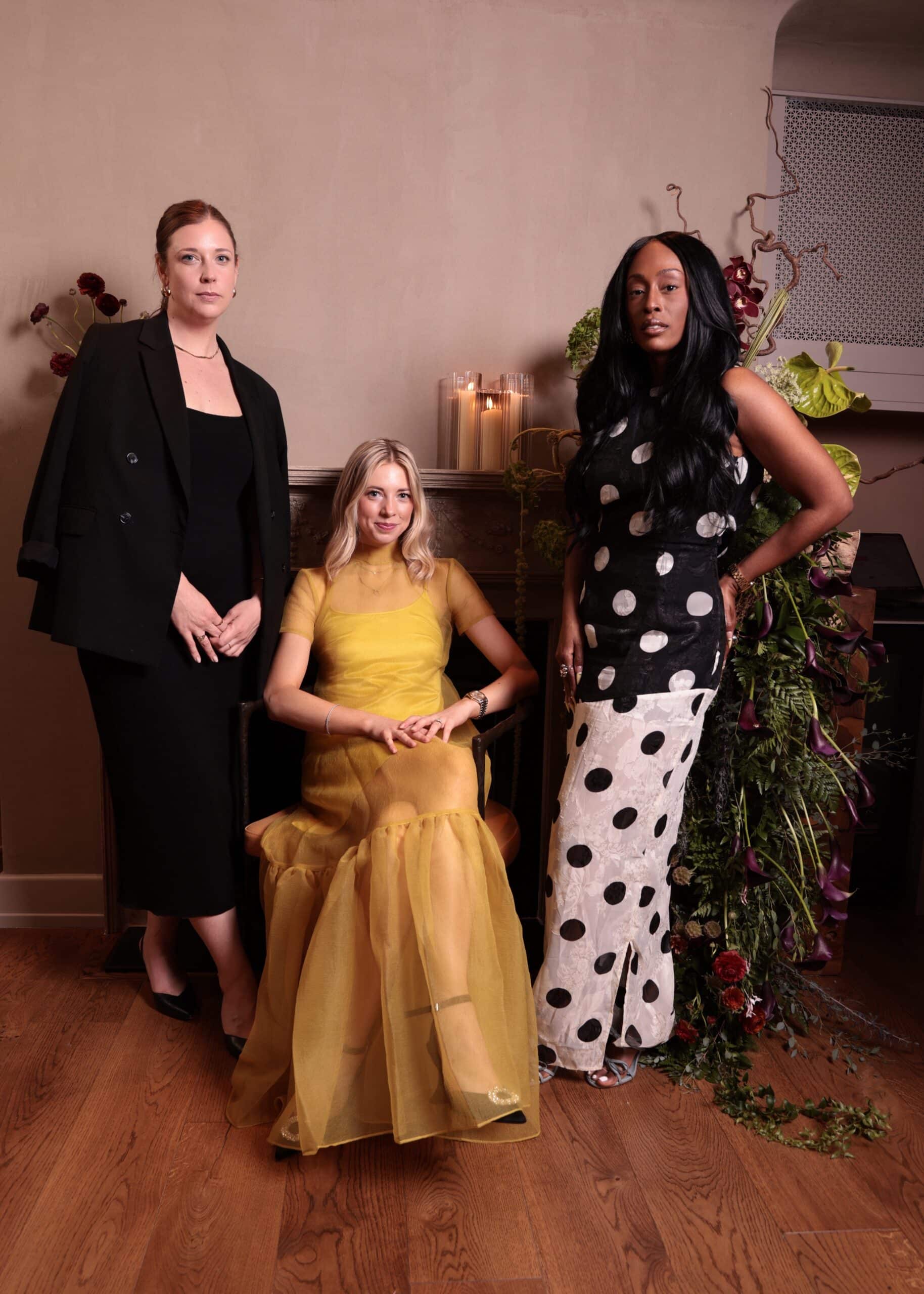 Three women pose for the phototique photo boot photo studio in washington dc during white house correspondence dinner weekend Event