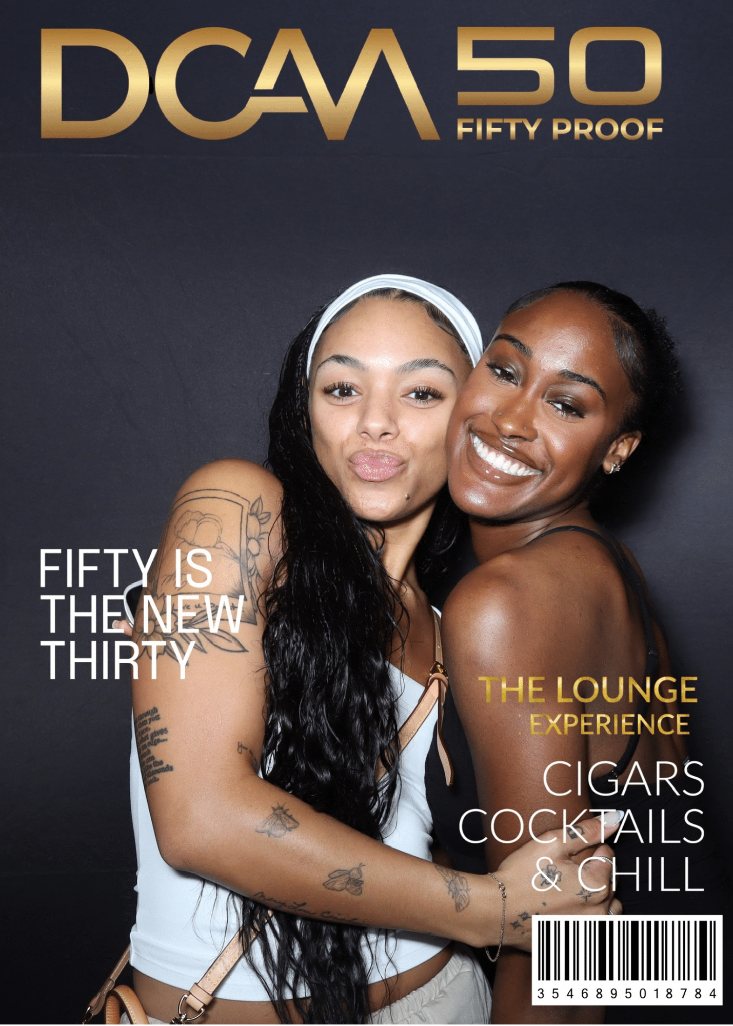 two womwn pose for photo booth for Magazine Booth Washington DC