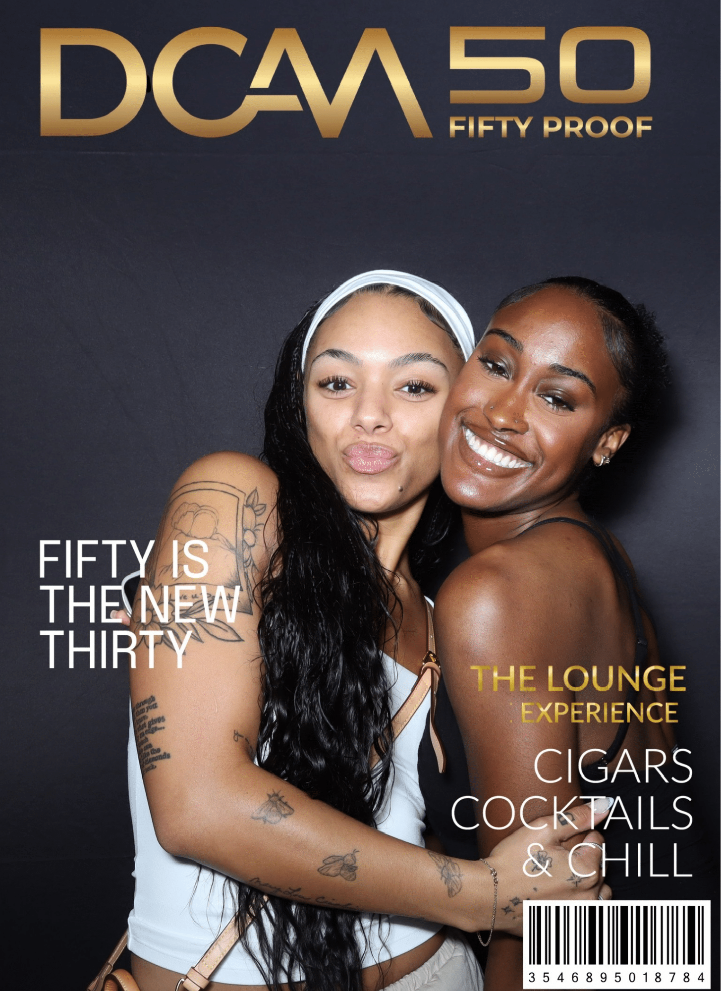 two womwn pose for photo booth for Magazine Booth Washington DC